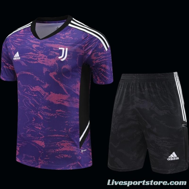 23-24 Juventus Purple Short Sleeve+Shorts