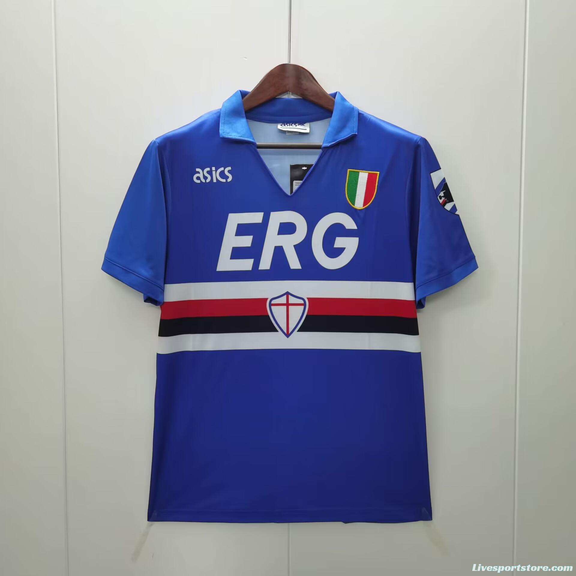 Retro 91/92 Sampdoria Home Jersey