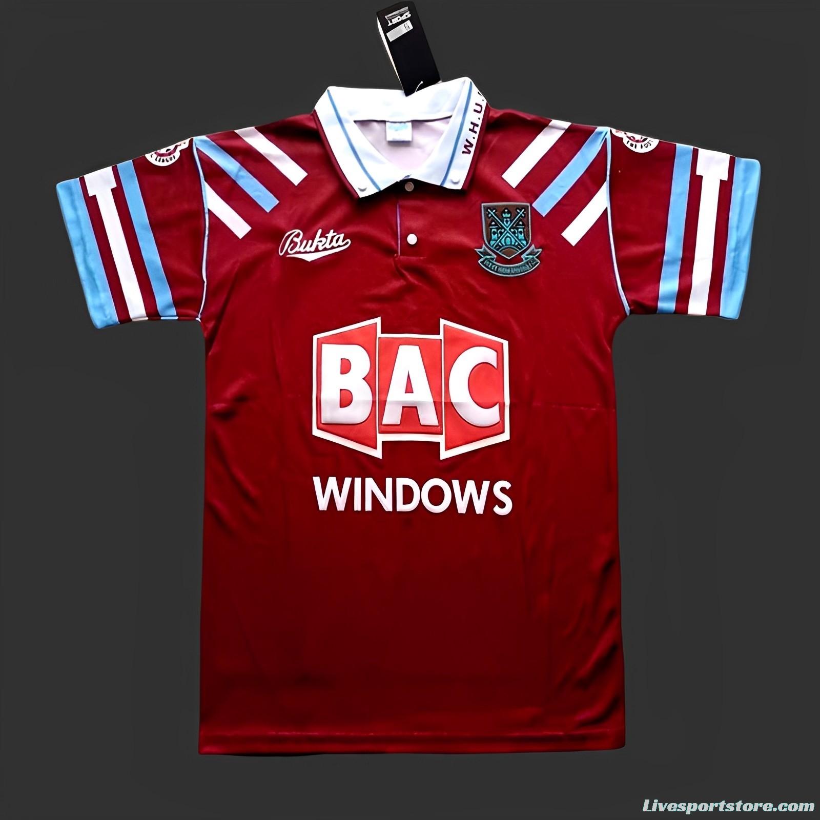 Retro 91/92 West Ham Home Jersey