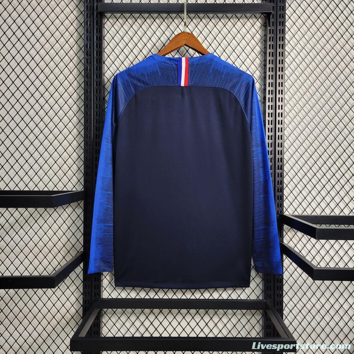 Retro 2018 France Home Long Sleeve Jersey