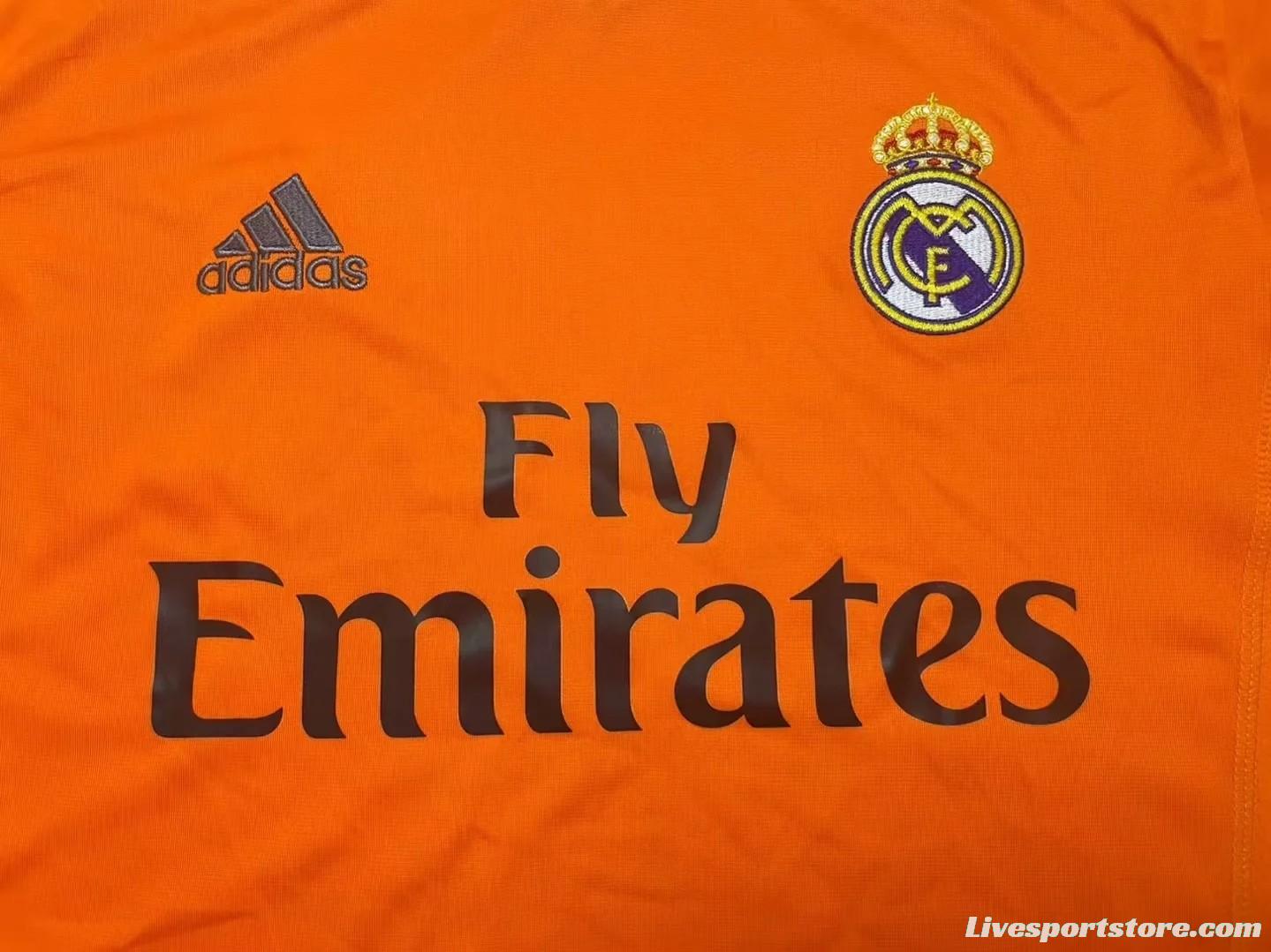 Retro 13/14 Real Madrid Third Orange Jersey Worn By Ronaldo