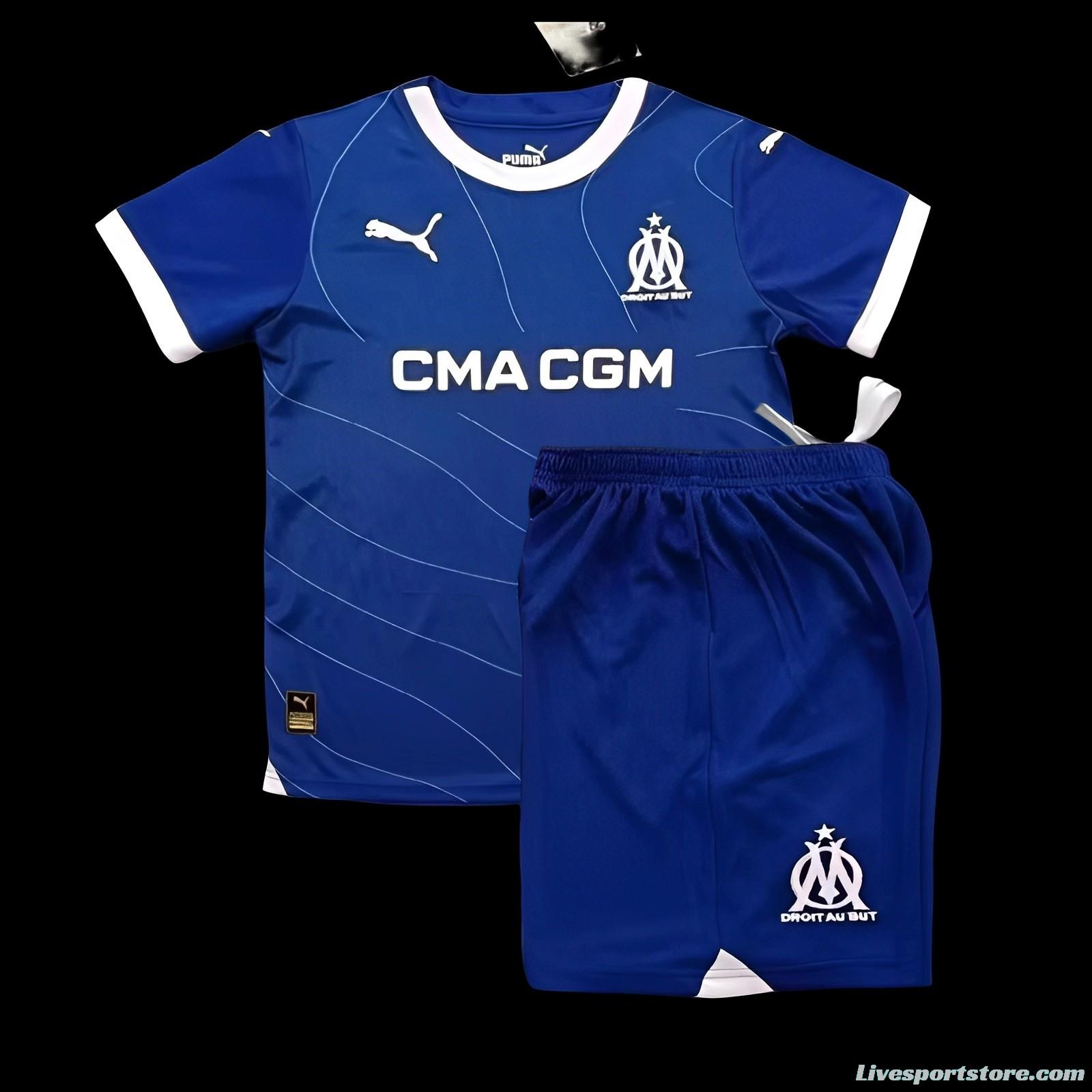 23/24 Kids Olympique Marseille Away Jersey