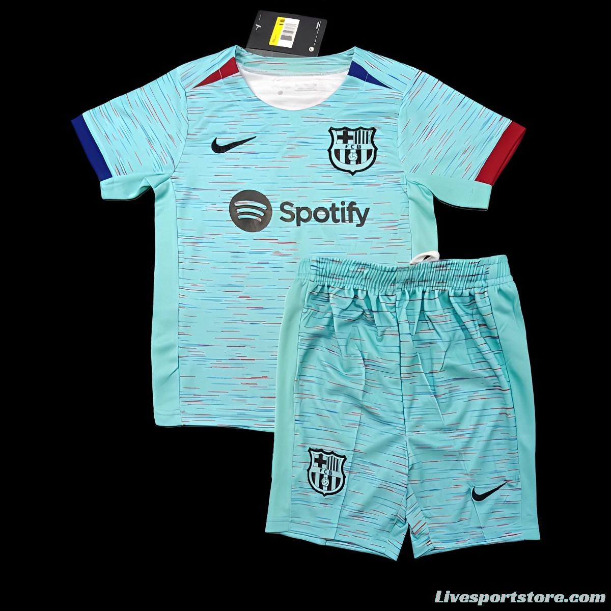 23/24 Kids Barcelona Third Green Jersey