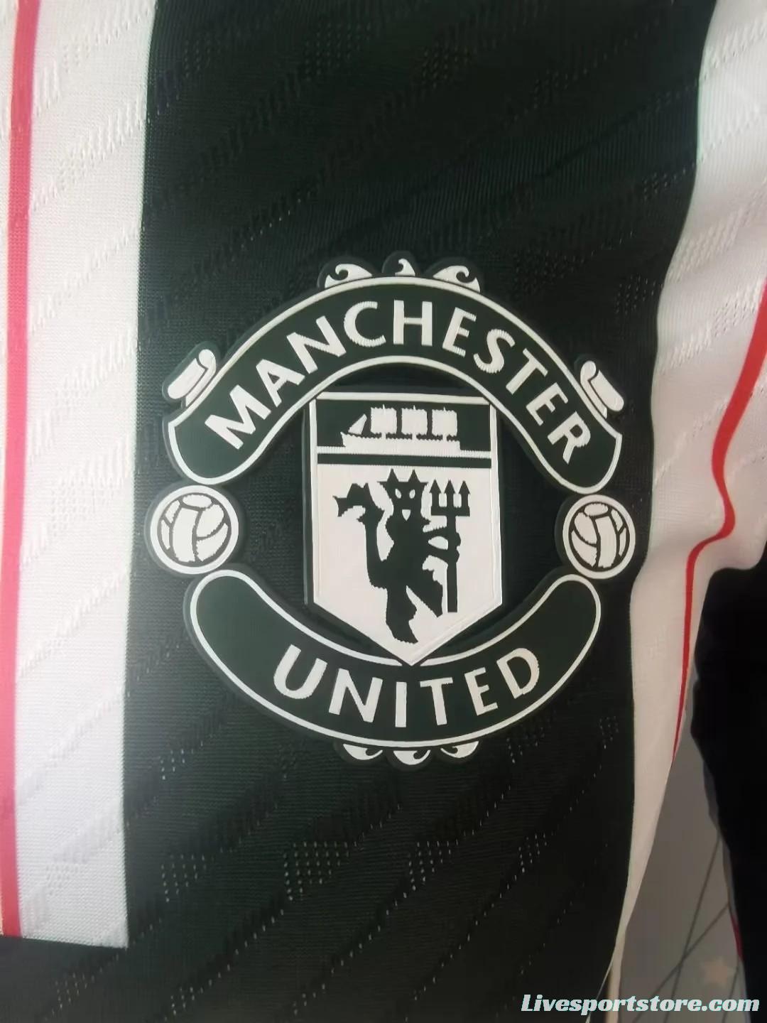 Player Version 23/24 Manchester United Away Long Sleeve Jersey