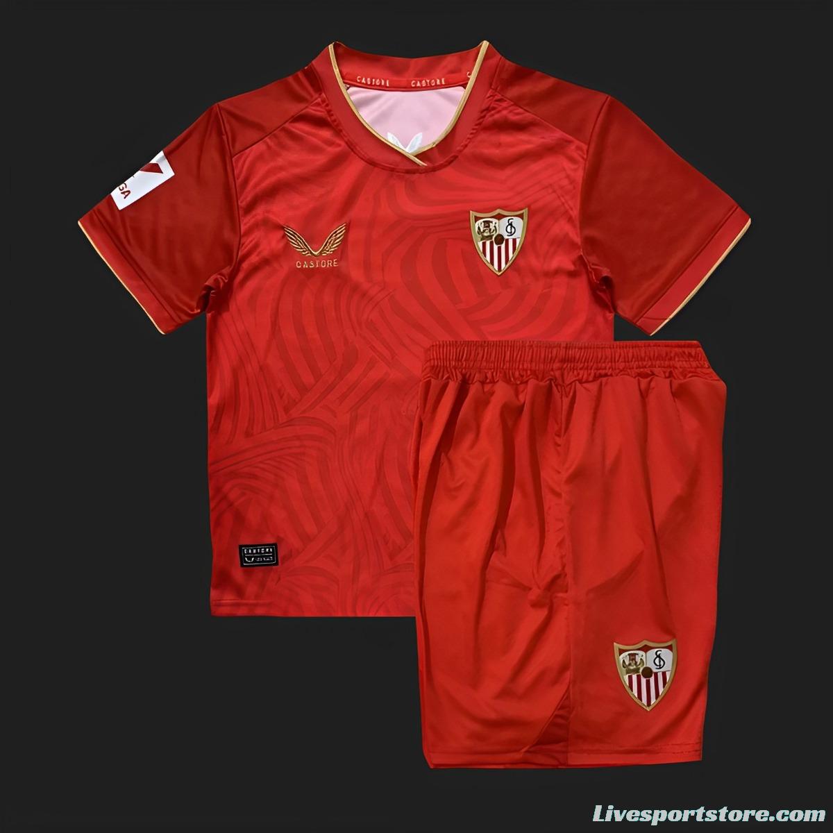 23/24 Kids Sevilla Away Red Jersey