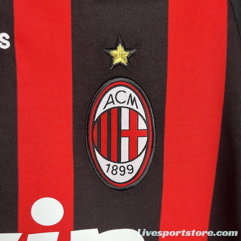 Retro 08/09 AC Milan Home Long Sleeve Jersey