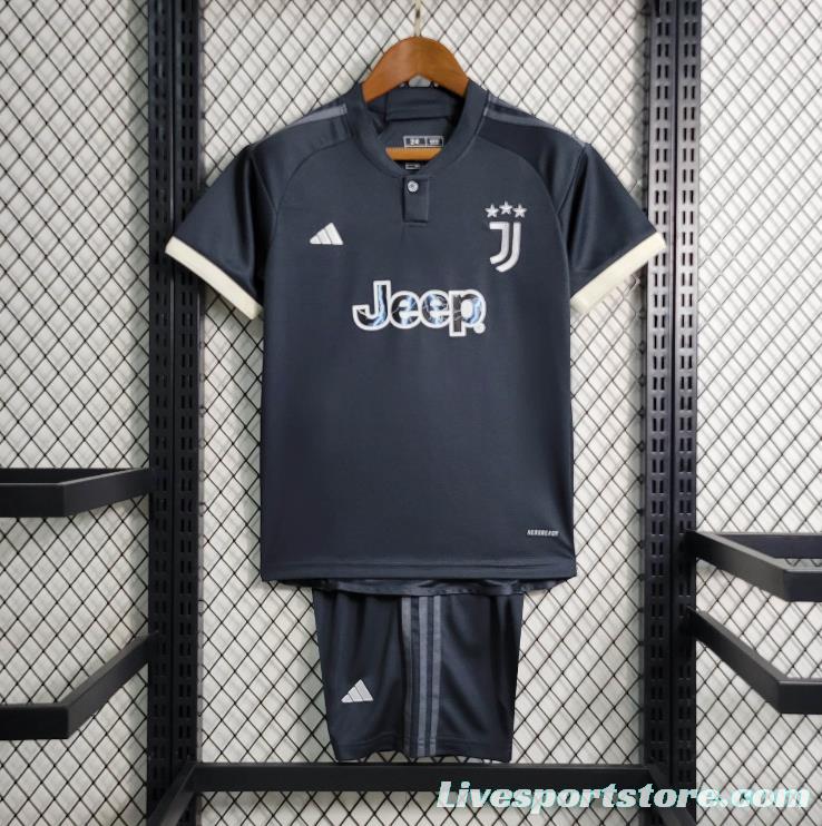 23/24 Kids Juventus Third Black Jersey