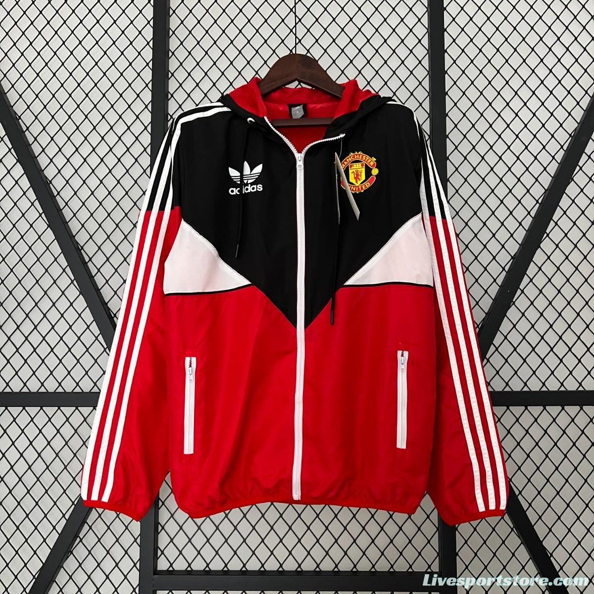 23/24 Manchester United Red/Black Windbreaker