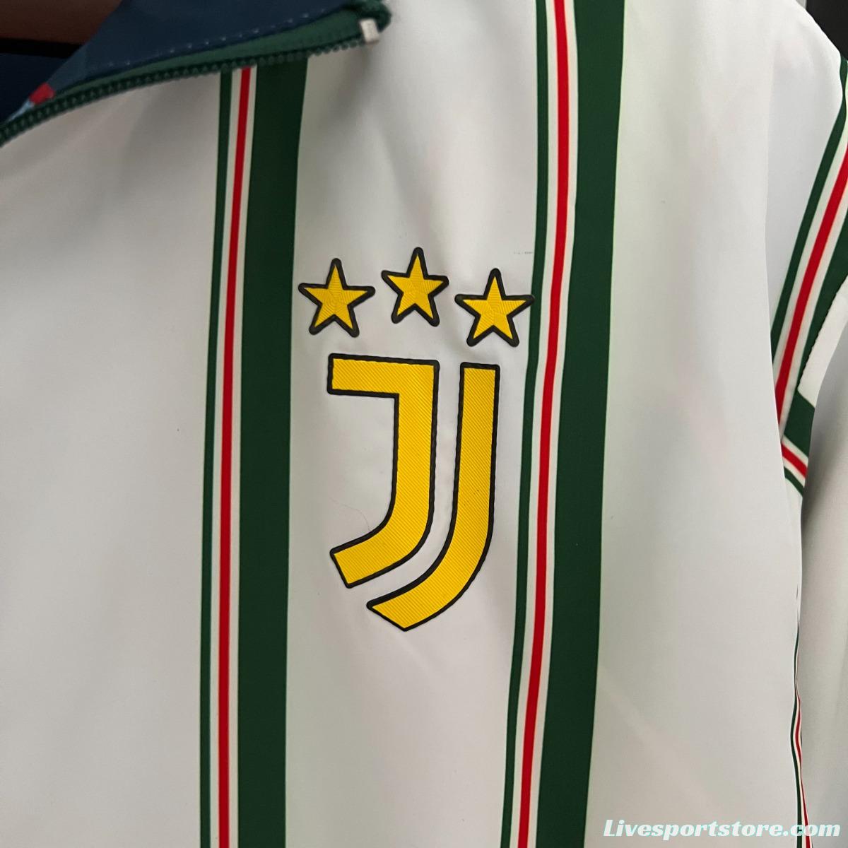 23/24 Juventus White Navy Windbreaker