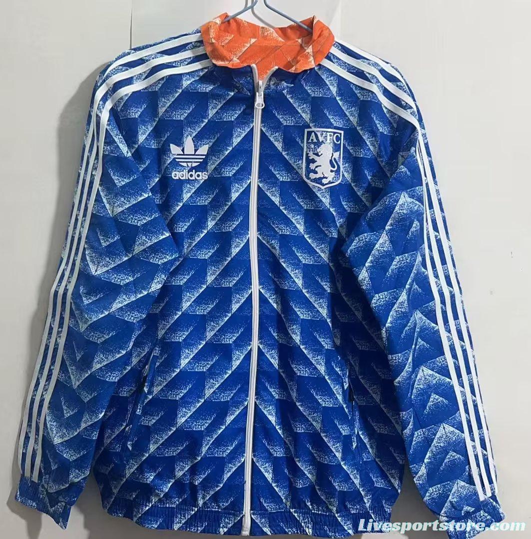 Retro Aston Villa Reversible Blue/Orange Jacket