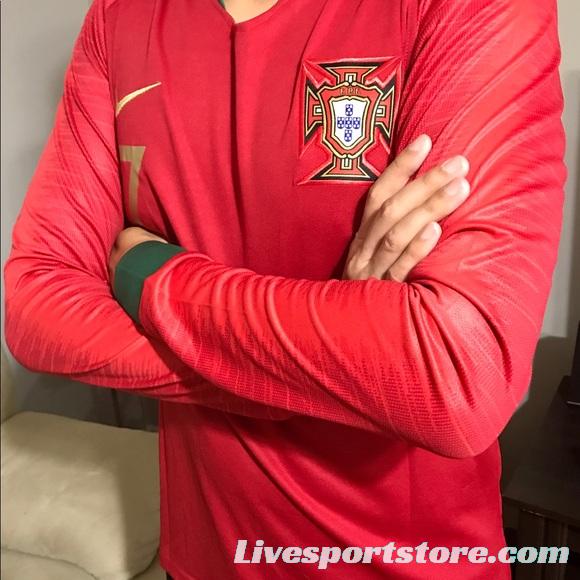 Retro 2018 Portugal Home Long Sleeve Jersey