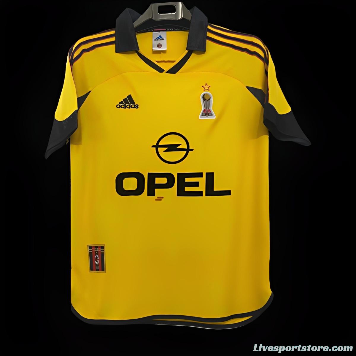 Retro 99/00 AC Milan Away Yellow Jersey