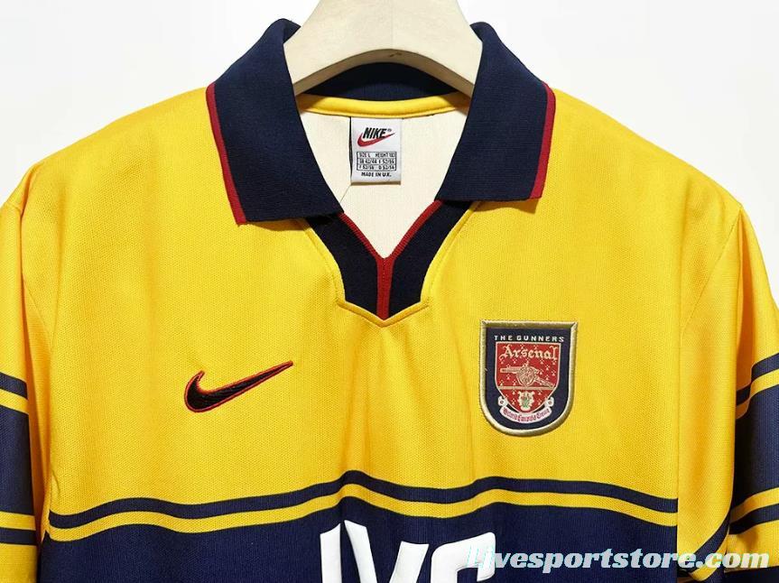 Retro 97/99 Arsenal Away Yellow Jersey