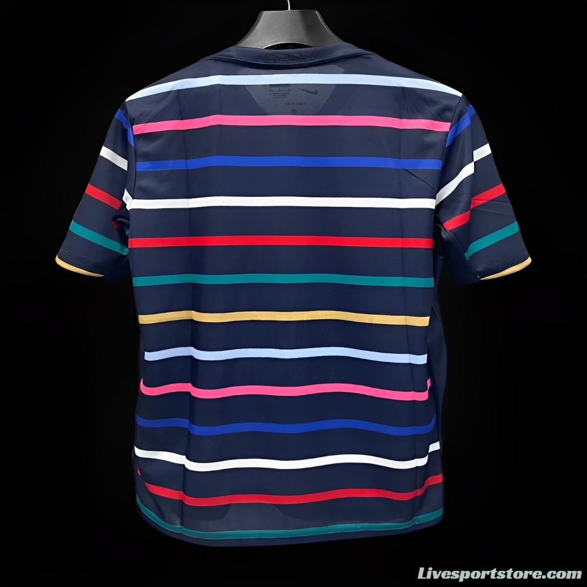 2024 France Training Mixed Color Stripe Jersey