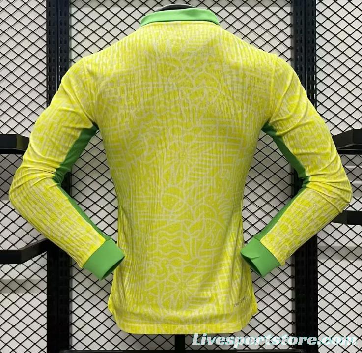 Player Version 2024 Brazil Home Long Sleeve Jersey