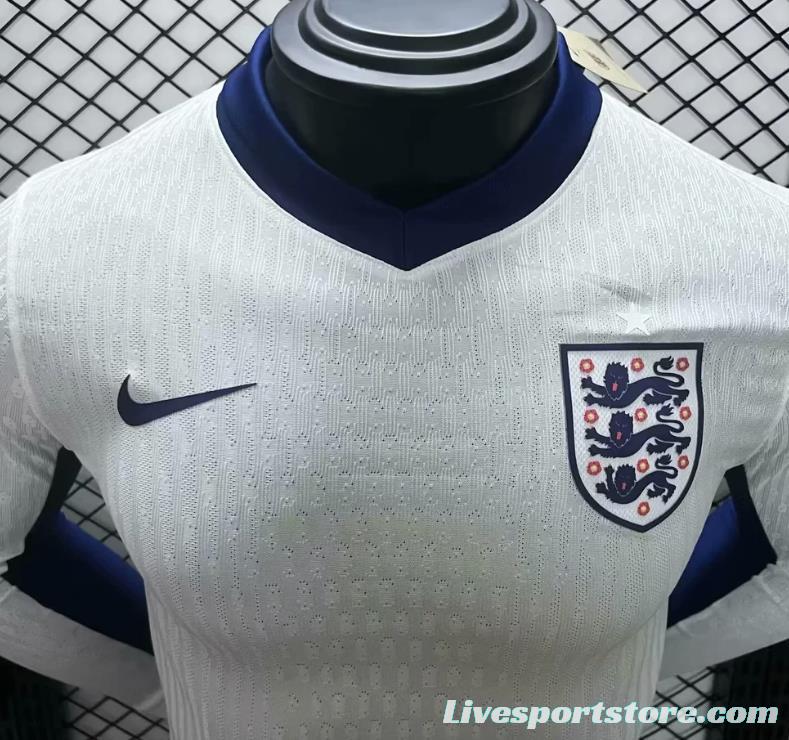 Player Version 2024 England Home Long Sleeve Jersey