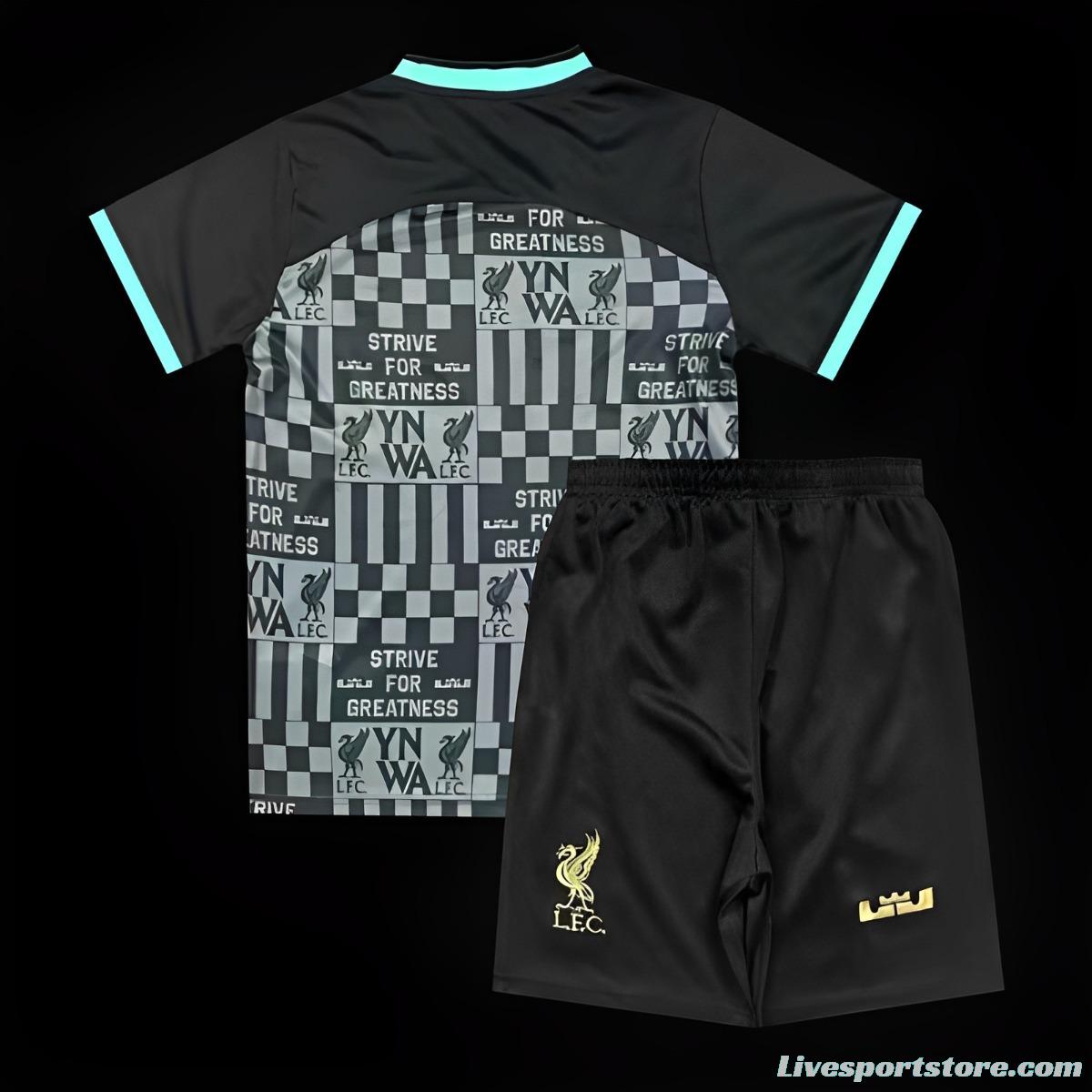 23/24 Kids Liverpool xLebron YNWA Black Jersey