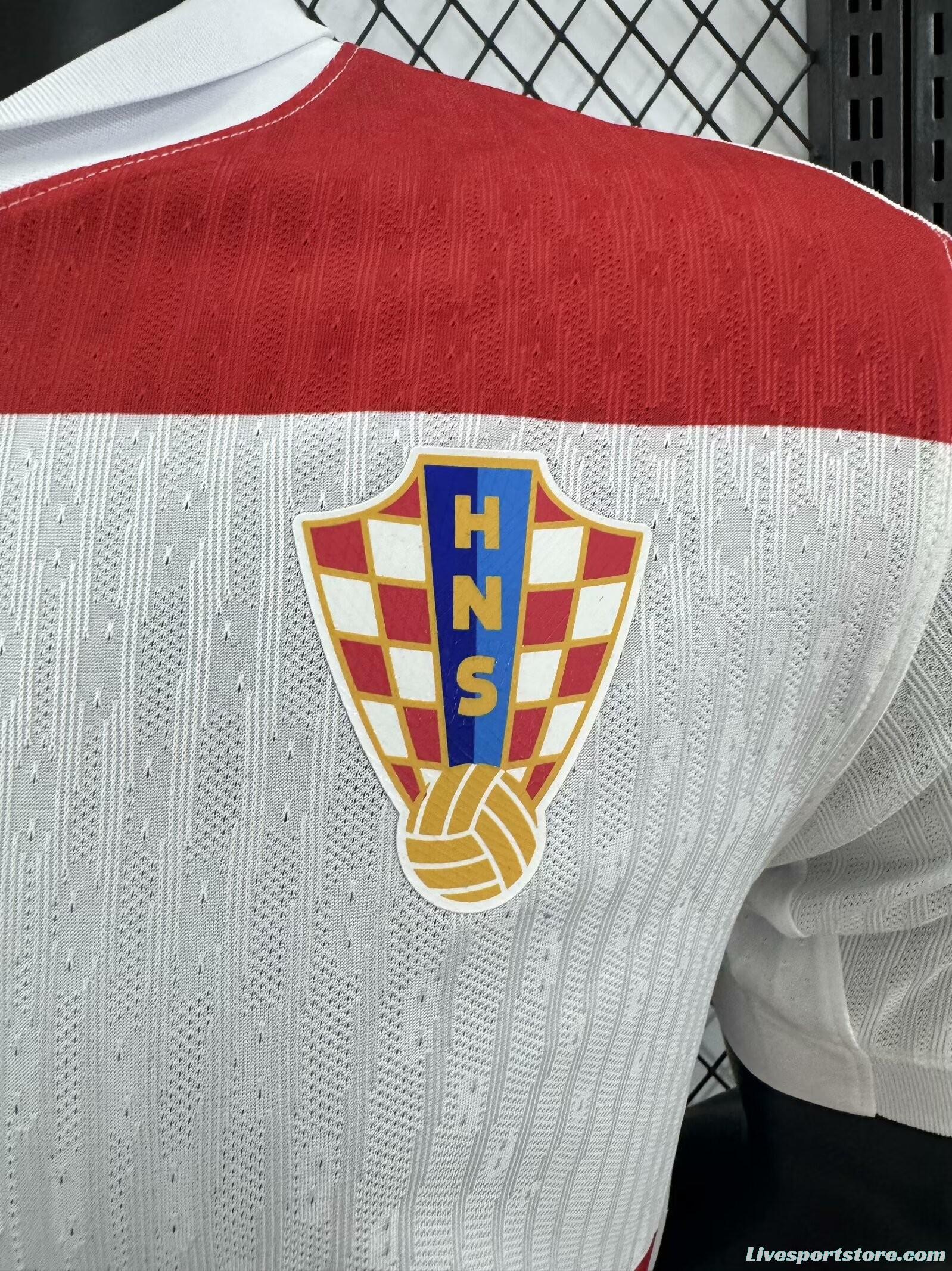 Player Version 2024 Croatia Home Jersey