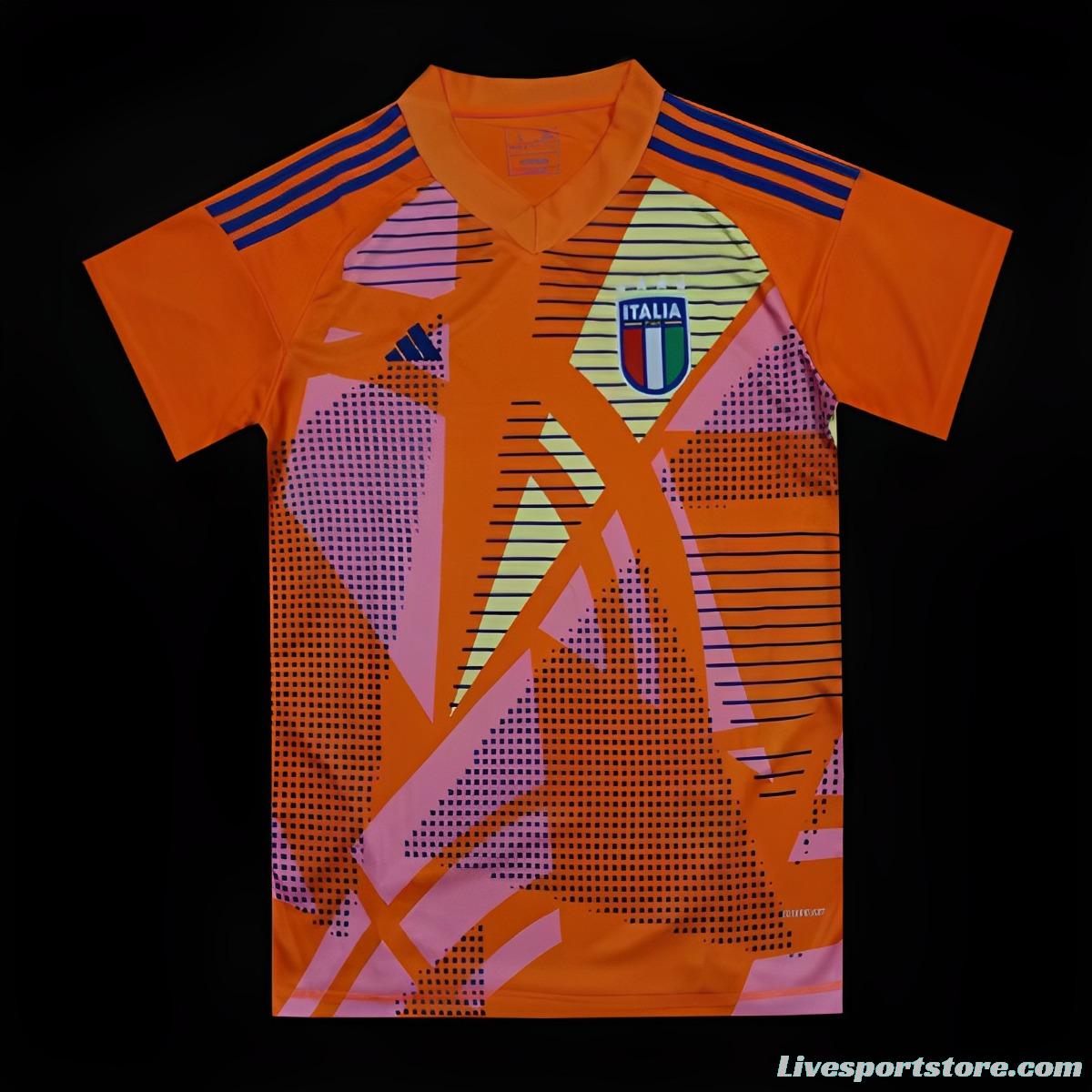 2024 Italy Orange Goalkeeper Jersey