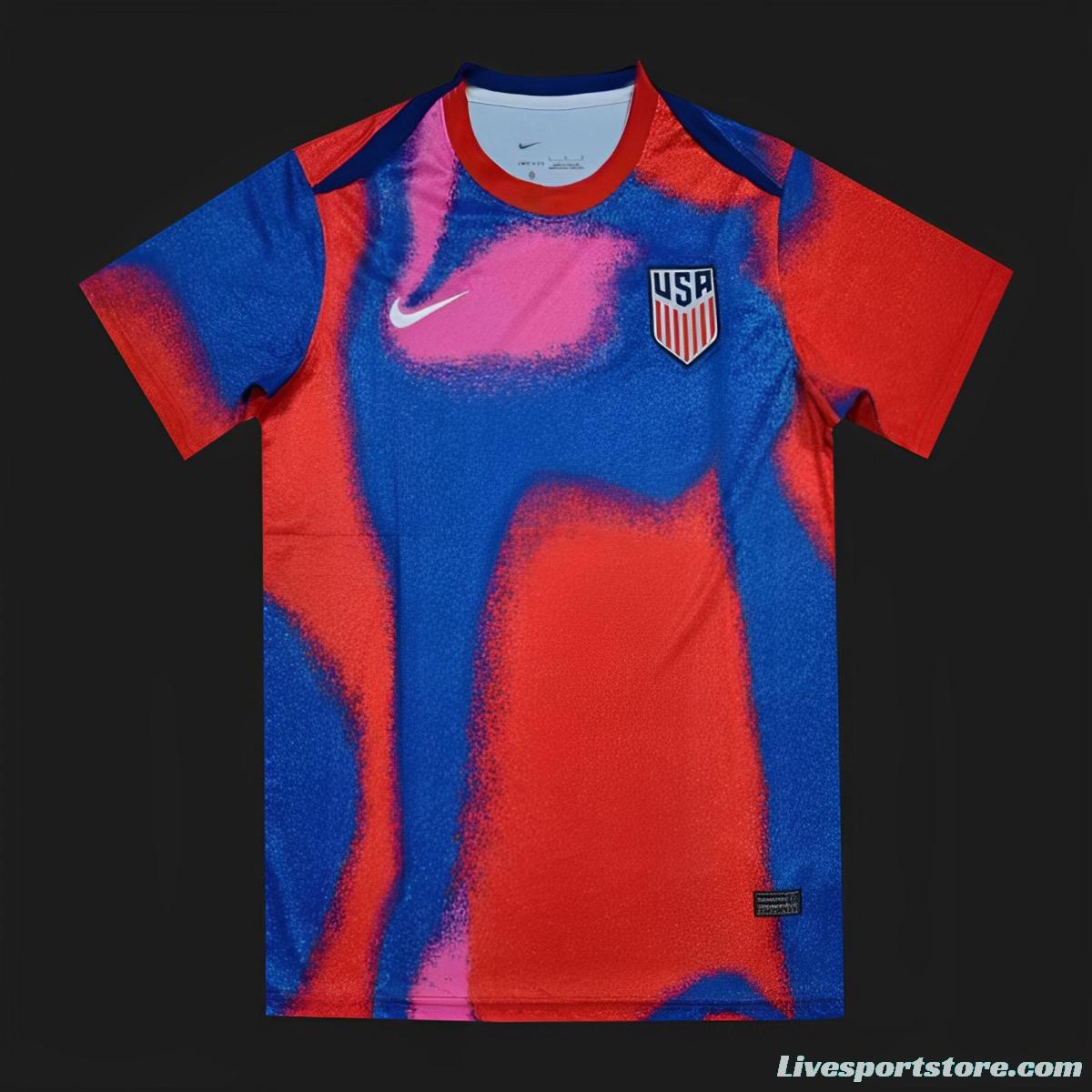 2024 USA Copa America Pre-Match Red/Blue Jersey