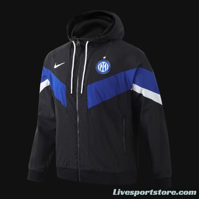 23/24 Inter Milan Black Windbreaker