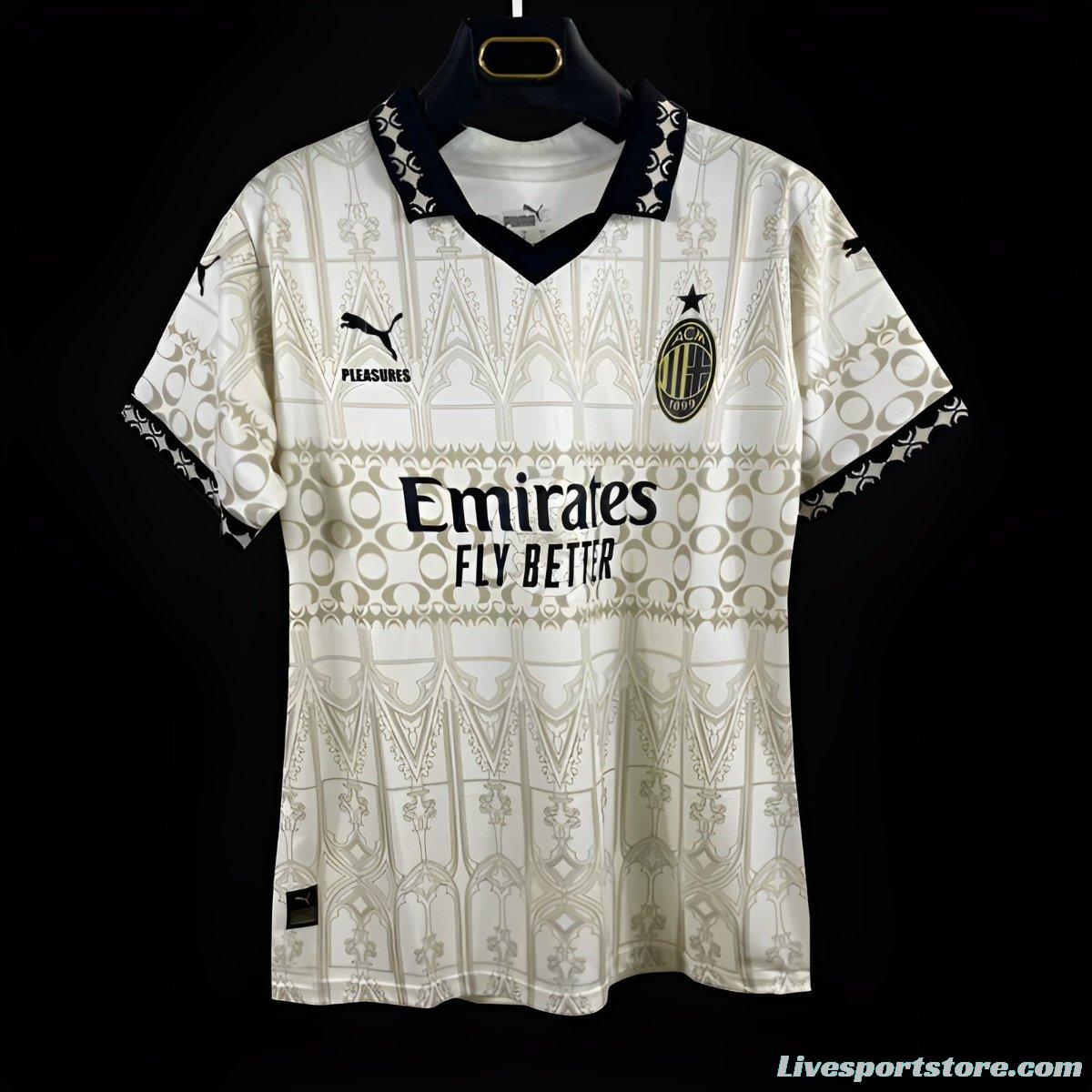 23/24 Women AC Milan x PLEASURES Forth White Jersey