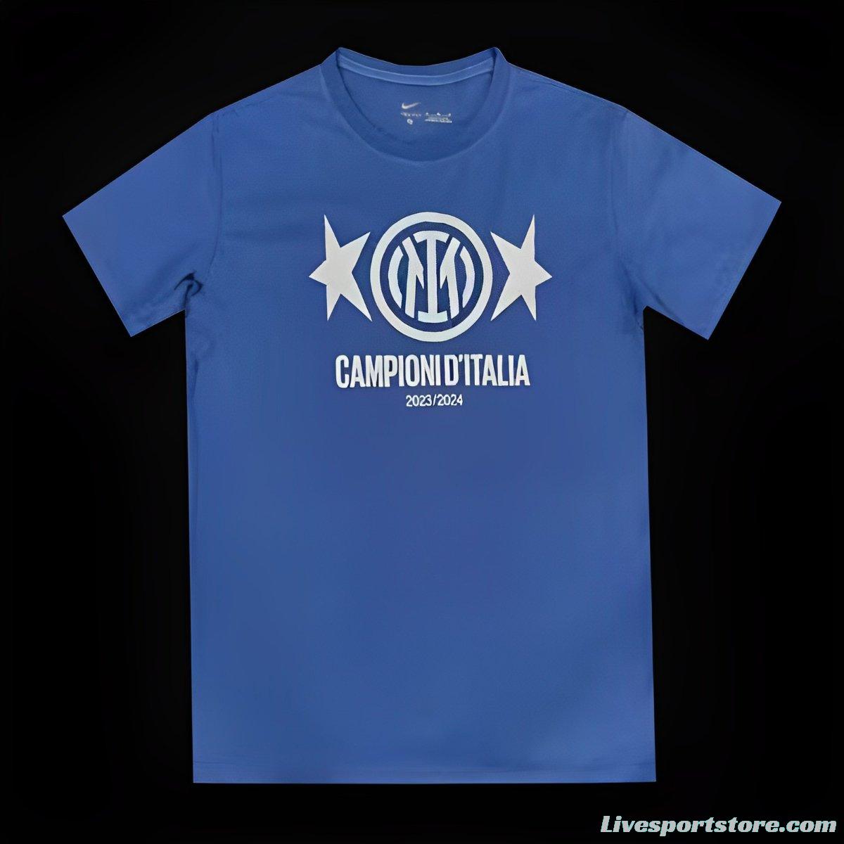 23/24 Inter Milan CAMPIONI D'ITALIA Blue T-Shirts