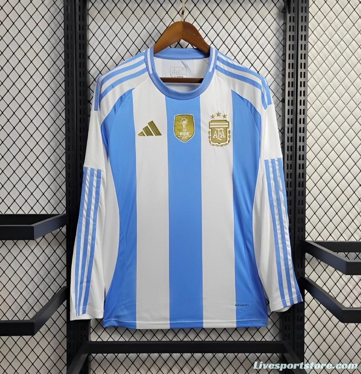 2024 Argentina Home Long Sleeve Jersey With Champion Patch