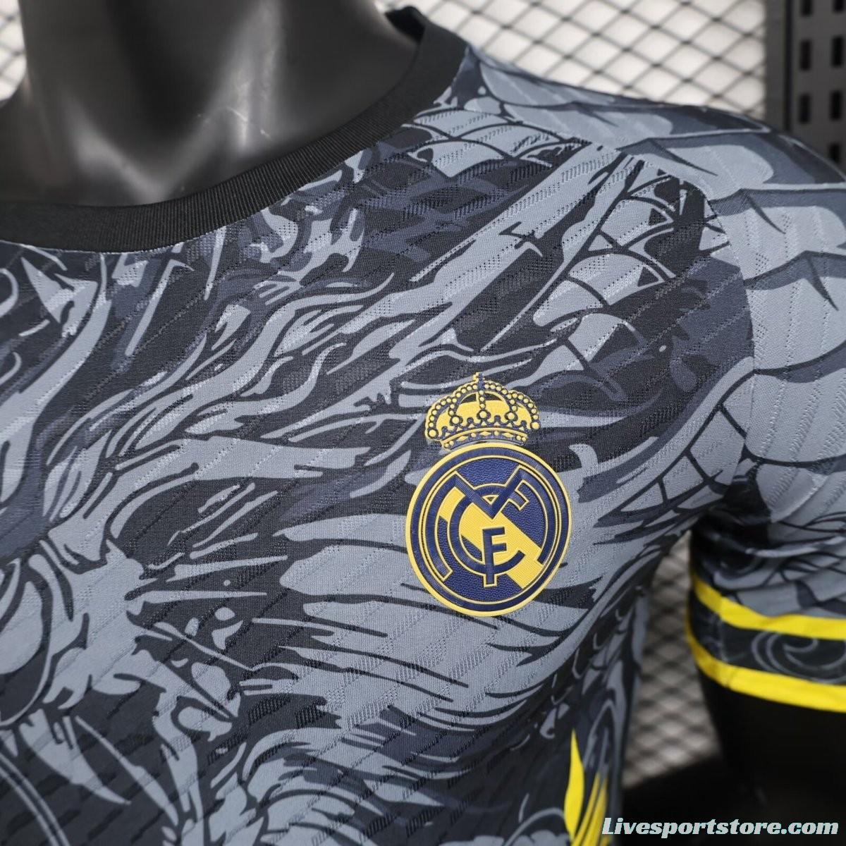 Player Version 24/25 Real Madrid Grey/Black Dragon Jersey