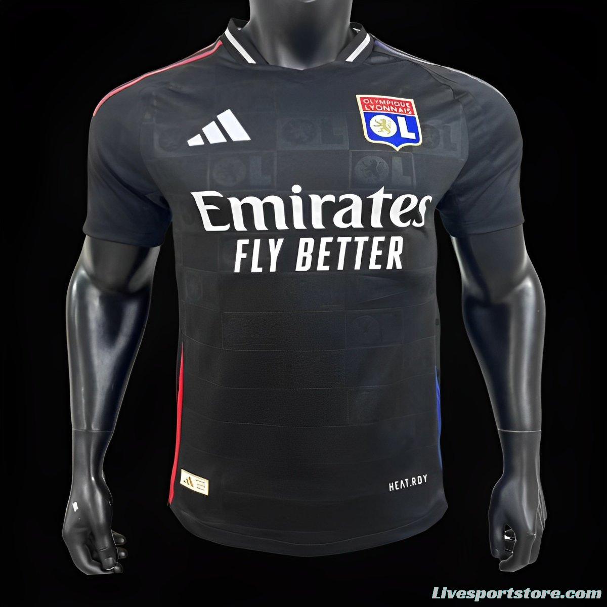 Player Version 24/25 Olympique Lyonnais Away Black Jersey