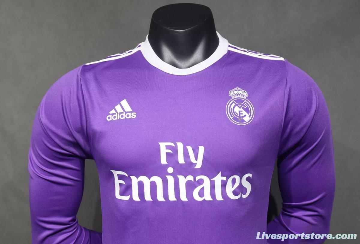 Player Version Retro 16/17 Real Madrid Away Long Sleeve Jersey