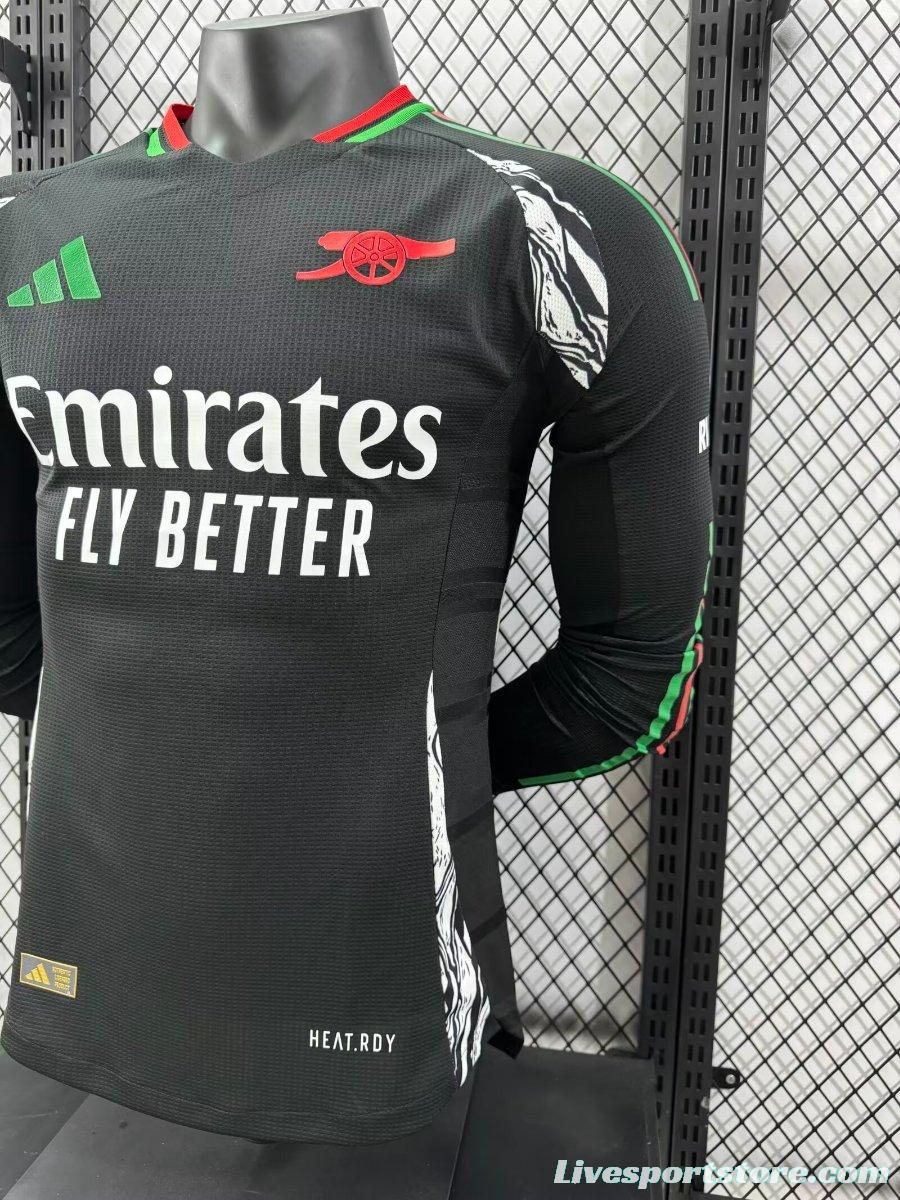 Player Version 24/25 Arsenal Away Black Long Sleeve Jersey