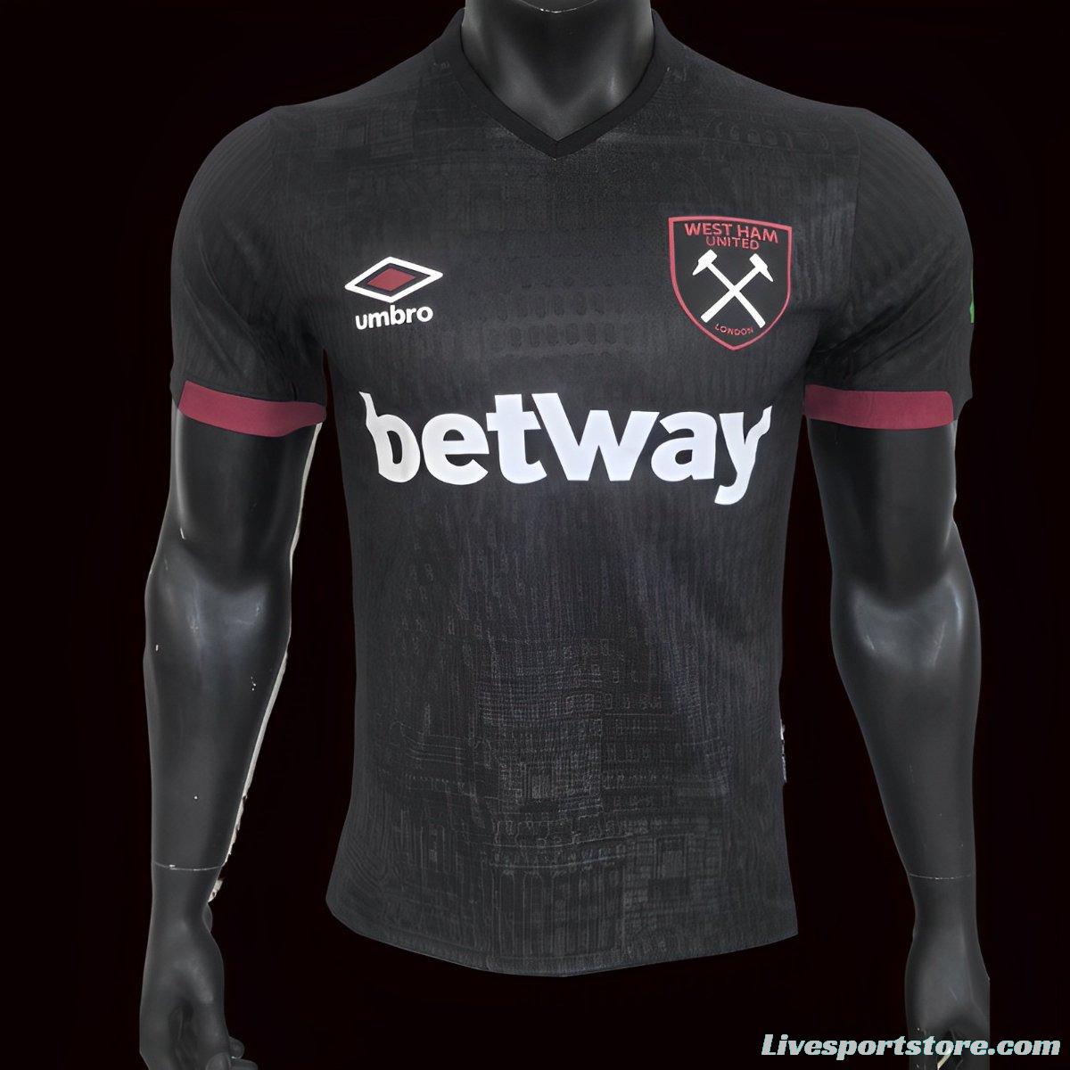 Player Version 24/25 West Ham United Away Black Jersey