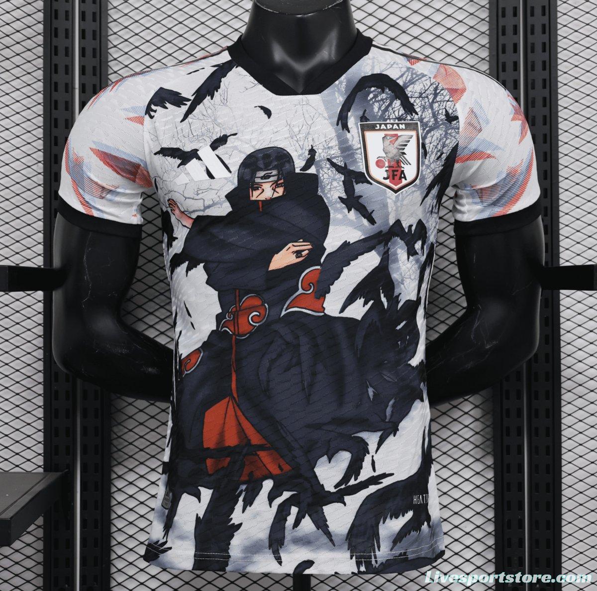 Player Version 2022 Japan Away White Jersey With Itachi Uchiha Printing Jersey