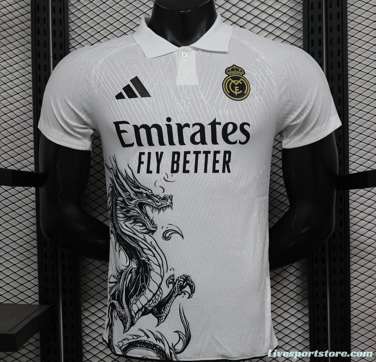 Player Version 24/25 Real Madrid Dragon White Special Jersey