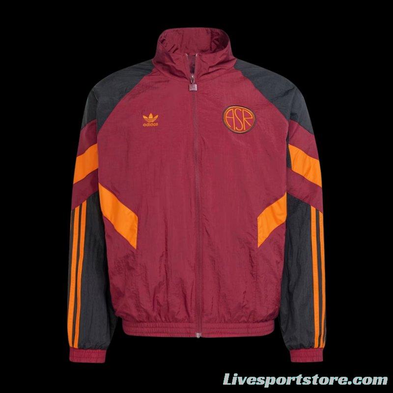 24/25 Roma x Adidas Original Full Zipper Track Top Windbreaker