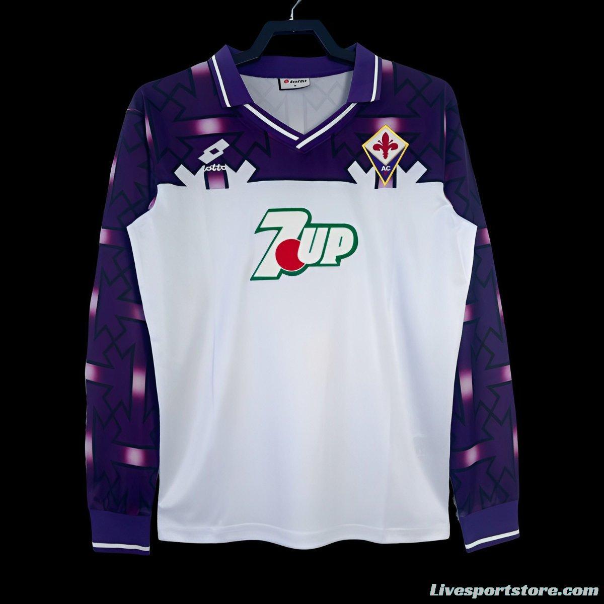 Retro 92/93 Fiorentina Away Long Sleeve  Jersey